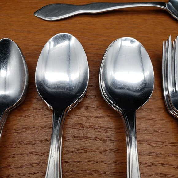 Oneida 1881 Rogers Summer Mist / Autumn Glow Lot of 39 Stainless Flatware Piece - Picture 6 of 16